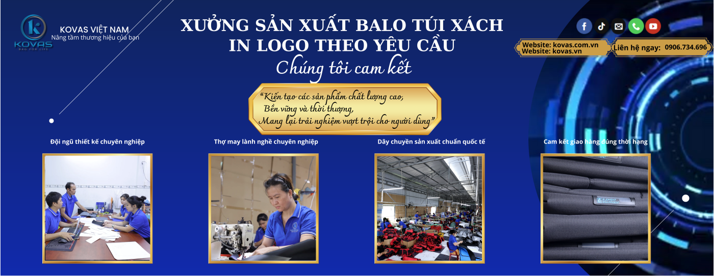Xưởng sản xuất balo túi xách in logo theo yêu cầu