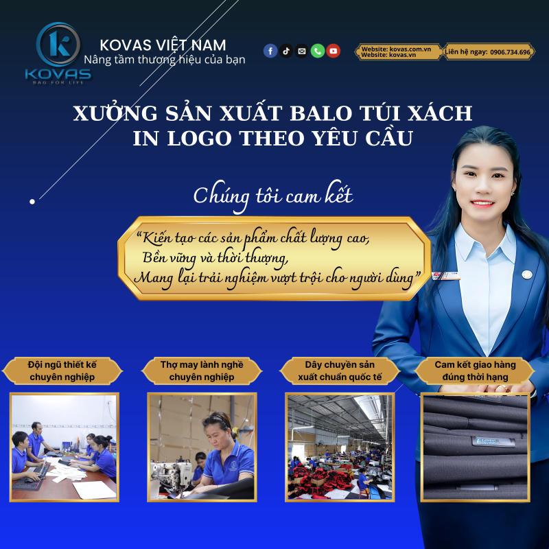 Xưởng sản xuất balo túi xách in logo theo yêu cầu