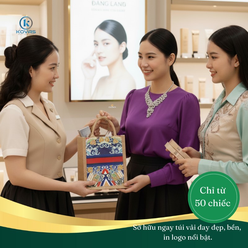 túi vải đay đựng mỹ phẩm cao cấp